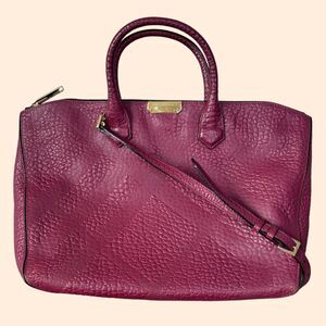 Burberry Grain Check Dewsbury Tote Bag Medium